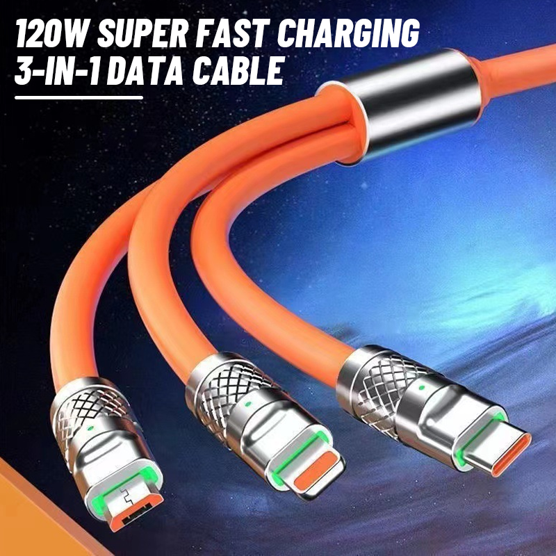 120 W superhurtiglading 3-i-1 datakabel