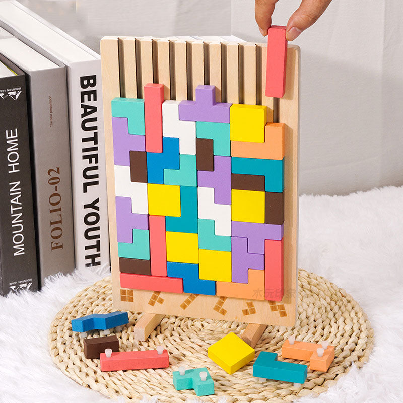 Pedagogisk stablingspuslespill i tre