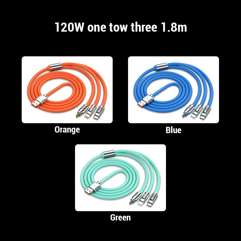 120 W superhurtiglading 3-i-1 datakabel