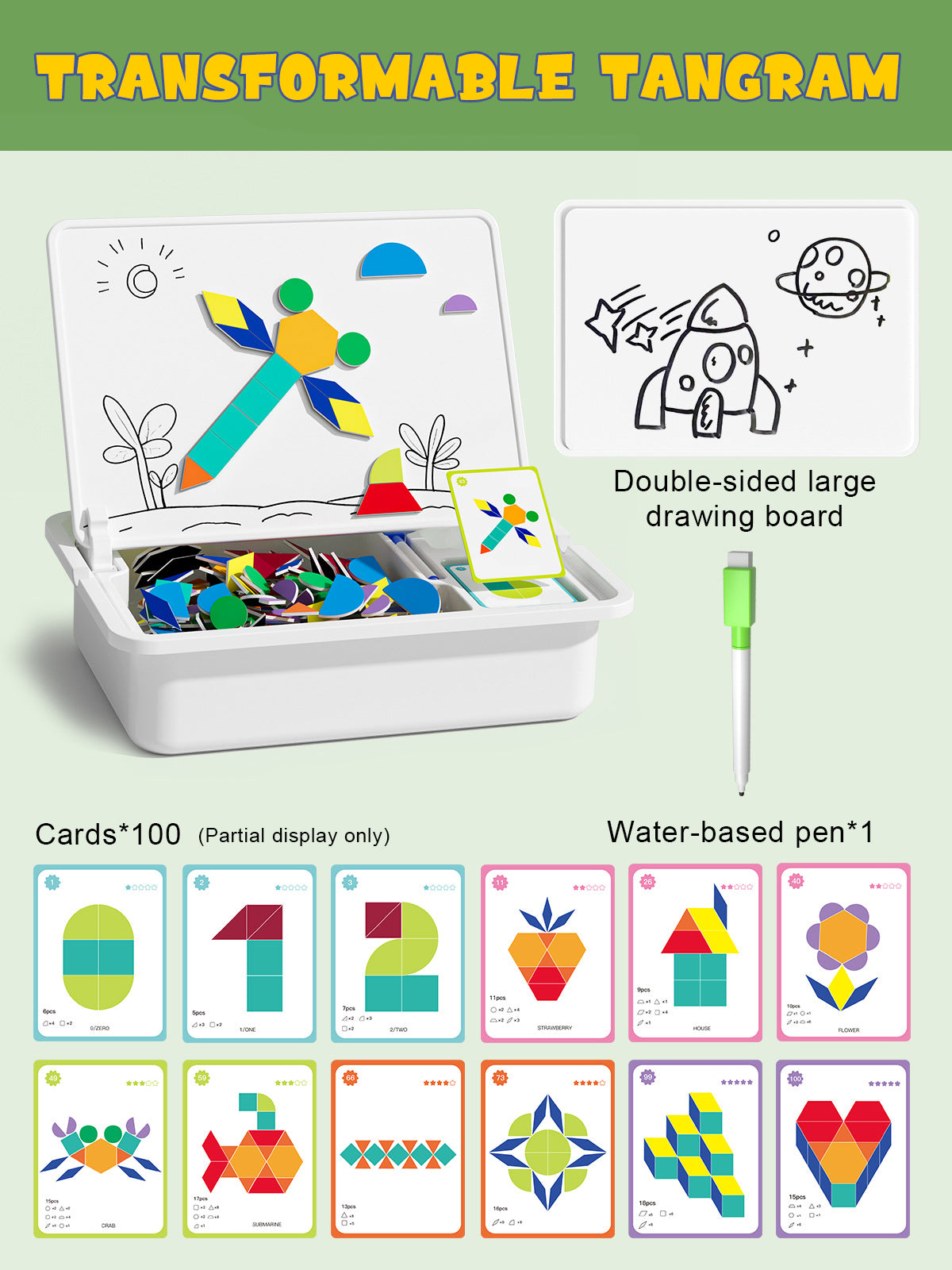 Magnetisk puslespill med ansiktsklær for barn, dobbeltsidig førskolepedagogisk læringsleke for bar