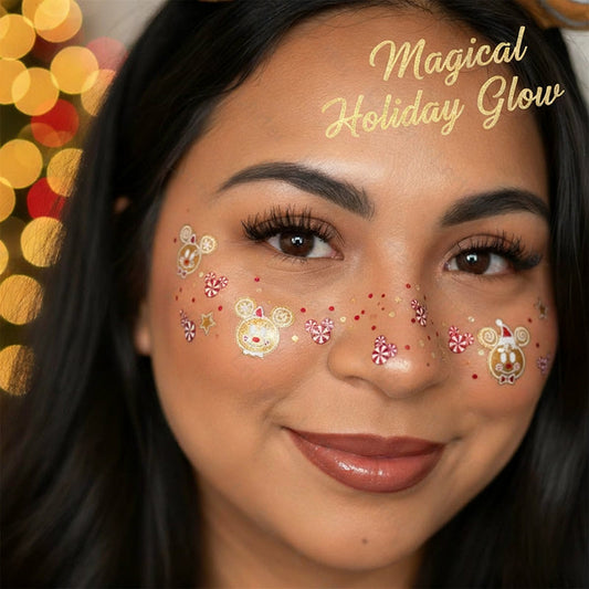 🎅 Juleglitter Fregne Tatoveringsklistremerker