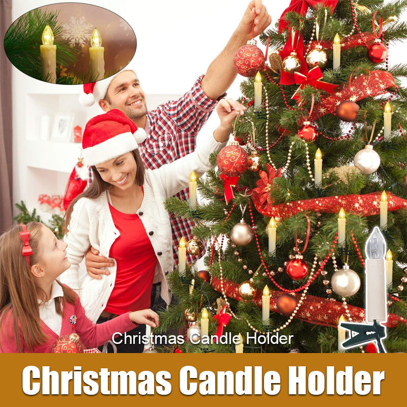 Elfenbensfarget LED-stearinlys Med Klips