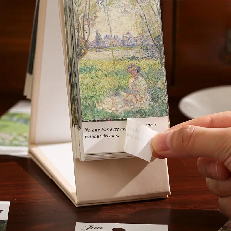 2026 Vintagekalender i europeisk stil med oljemaleri og sommerfuglanhen