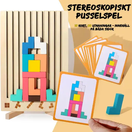 Pedagogisk stablingspuslespill i tre