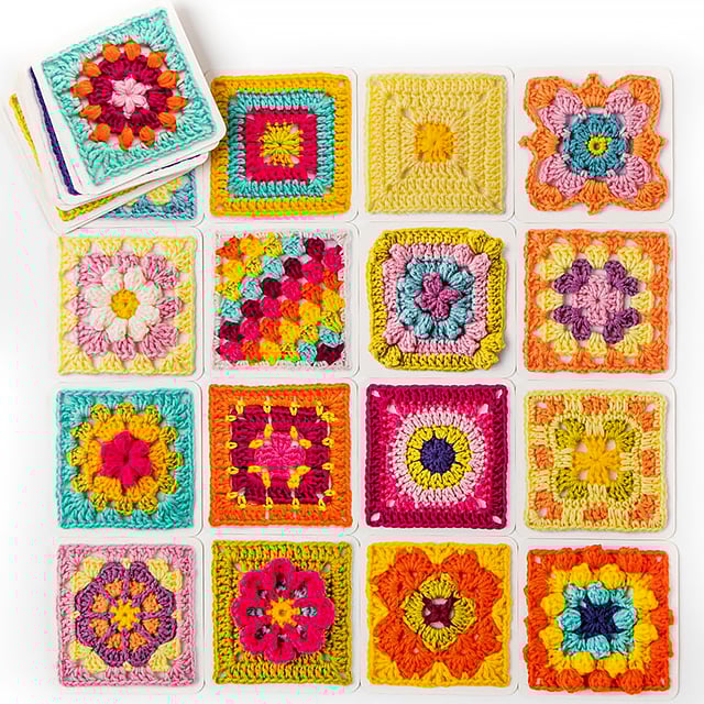 [50 design som kan mikses og matches]The Granny Square Card Deck/The Granny Square Card Deck,Stickmönsteruppsättning