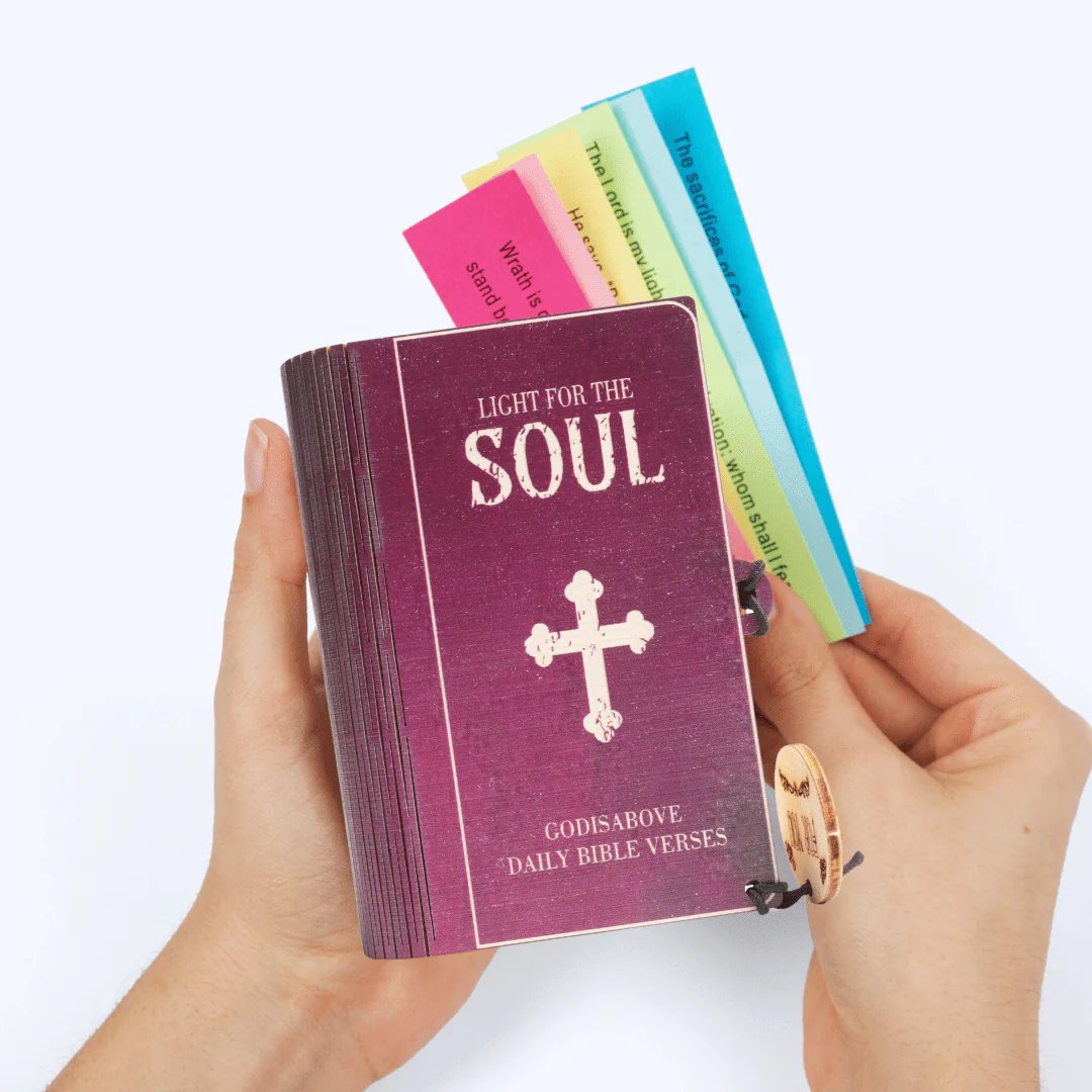 ✝️Håndlaget treboks med bibelvers - Daglige bibelvers (🎁 En påminnelse om Guds ord💖)