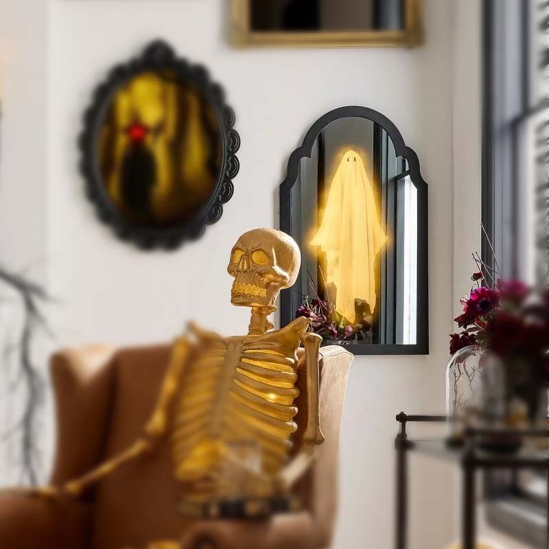 👻Halloween spøkelse holografisk speilornament