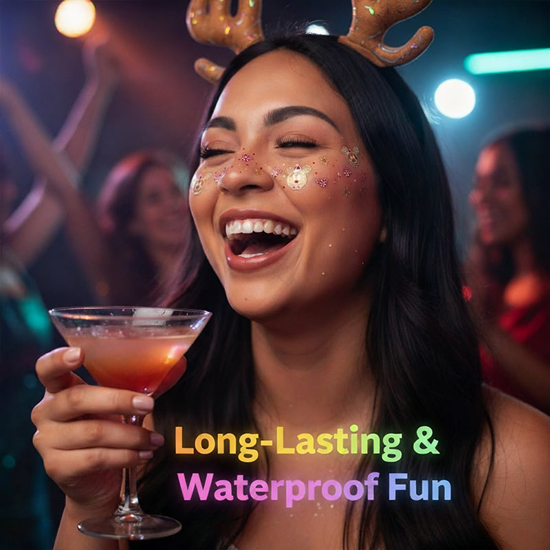 🎅 Juleglitter Fregne Tatoveringsklistremerker