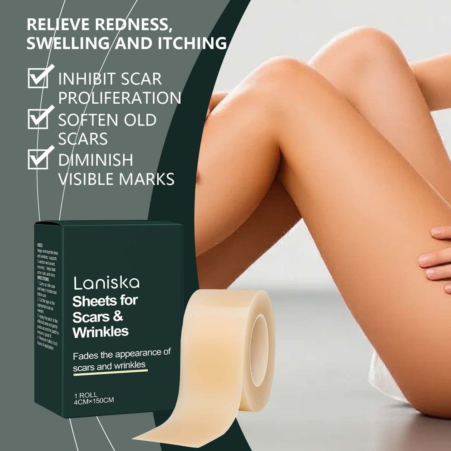 Dual Action Real Deep Collagen Sheets For Både Rynkeutjevning Og Falming Av Nye Eller Gamle Arr