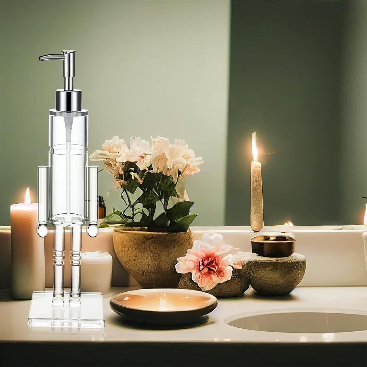 Klar akryl nøtteknekker såpedispenser