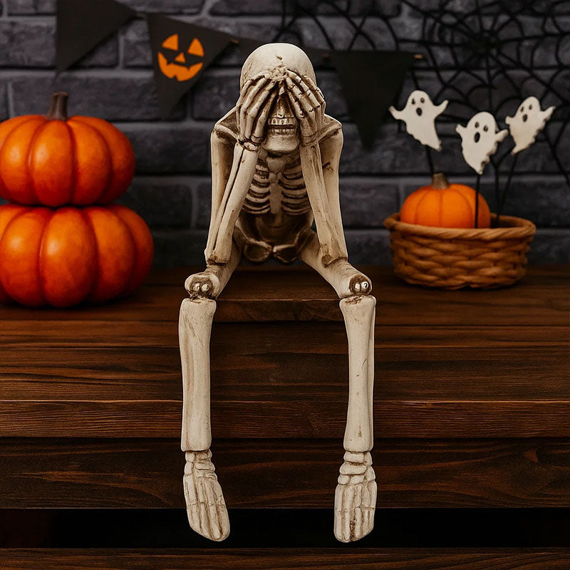 🎃 Skjelettpynt - Se ingen ondskap, hør ingen ondskap, snakk ingen ondskap