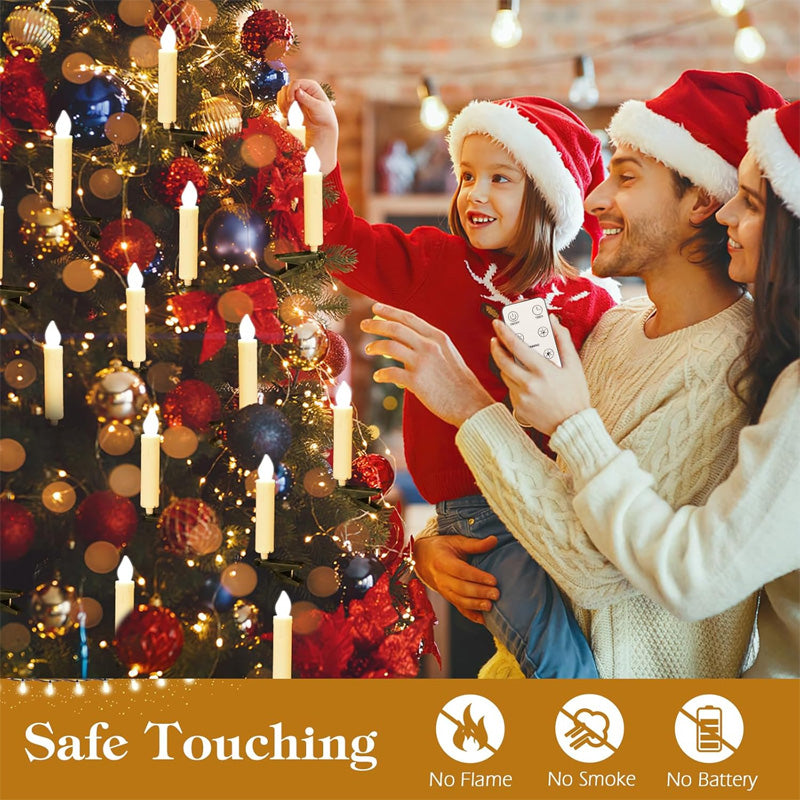 Elfenbensfarget LED-stearinlys Med Klips