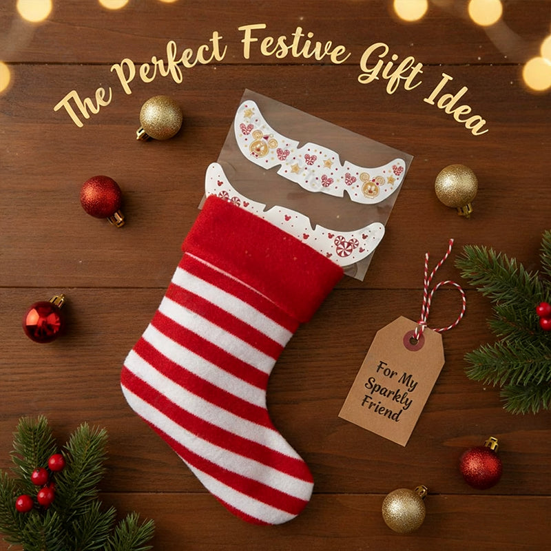 🎅 Juleglitter Fregne Tatoveringsklistremerker