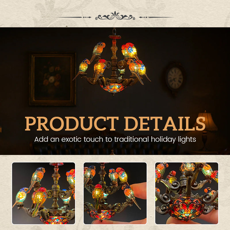 🦜 "Tropical Harmony" papegøyelysekrone - Lys opp tropenes mag