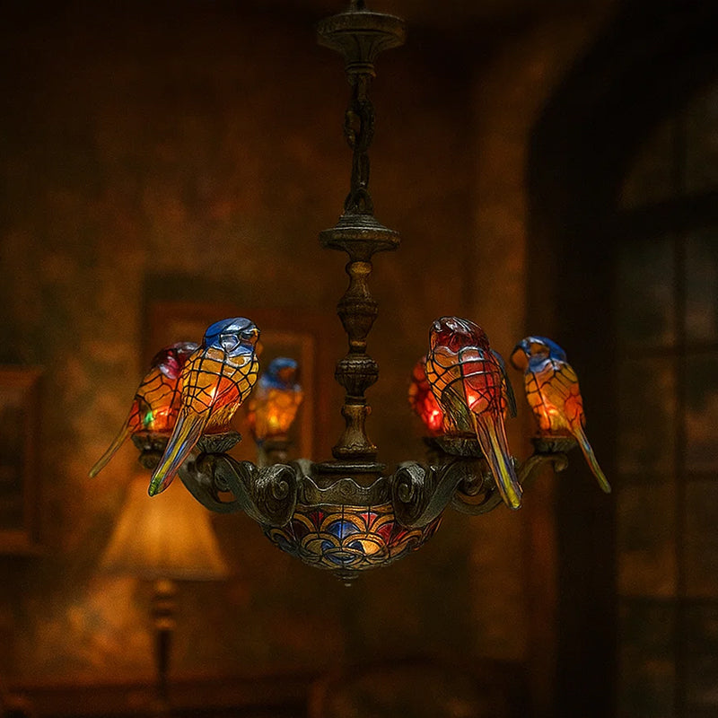 🦜 "Tropical Harmony" papegøyelysekrone - Lys opp tropenes mag