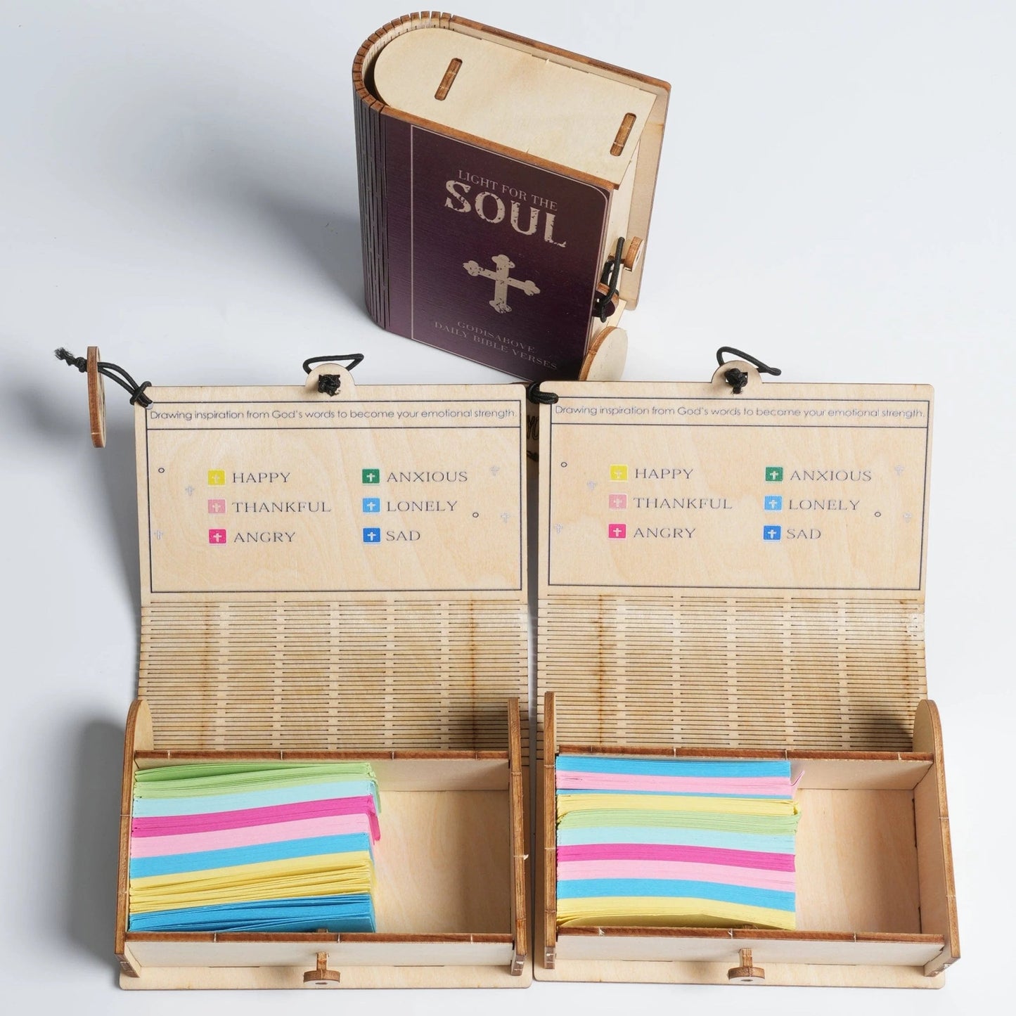 ✝️Håndlaget treboks med bibelvers - Daglige bibelvers (🎁 En påminnelse om Guds ord💖)