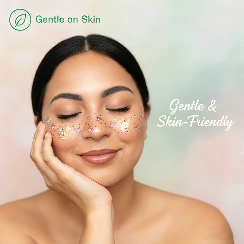 🎅 Juleglitter Fregne Tatoveringsklistremerker