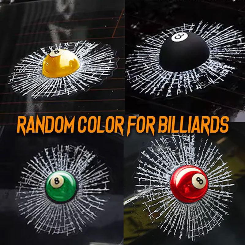 Klistremerke med 3D-ball som slår en glassknusende spøk