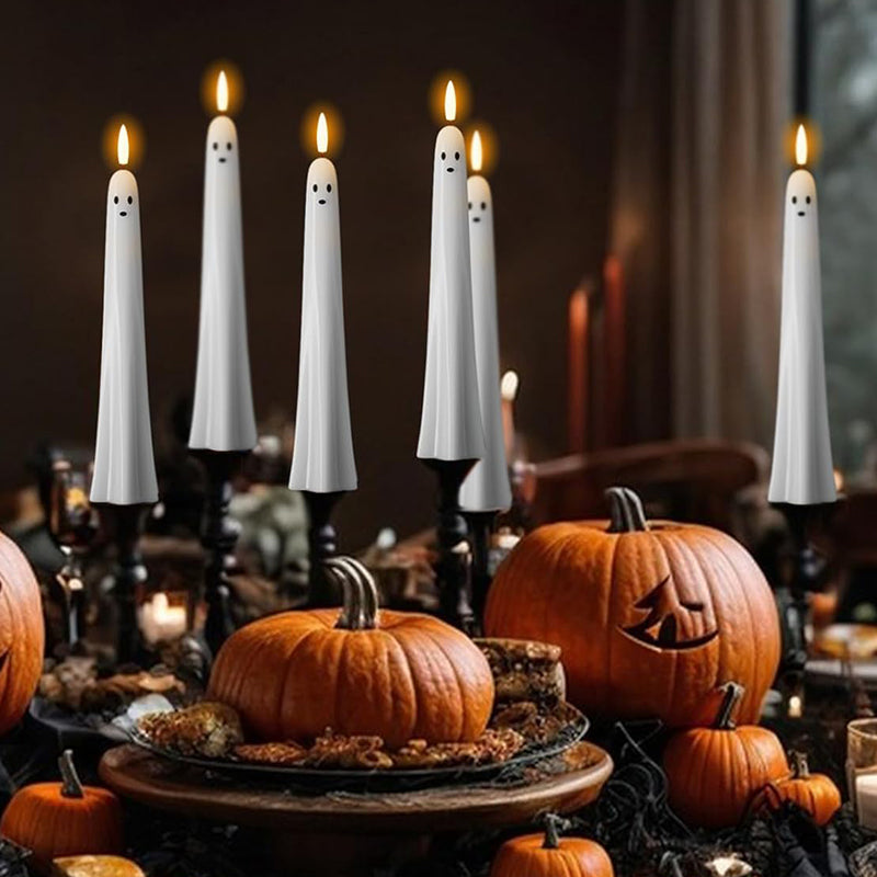 🎃👻 Fjernstyrt spøkelses-LED-lys med 3D-flamme 👻🎃