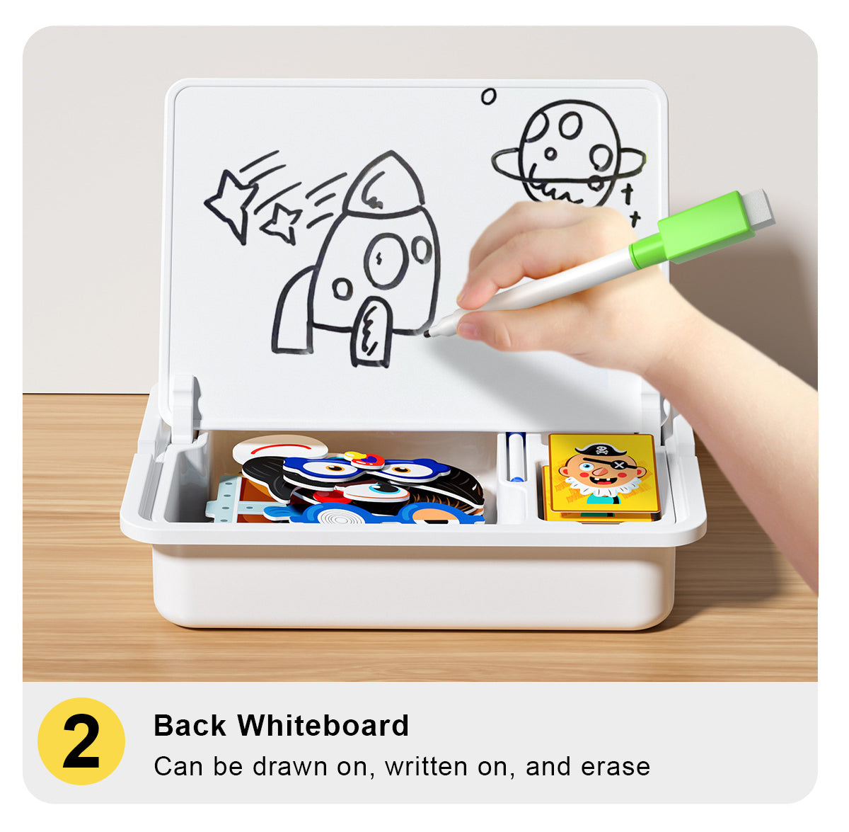 Magnetisk puslespill med ansiktsklær for barn, dobbeltsidig førskolepedagogisk læringsleke for bar