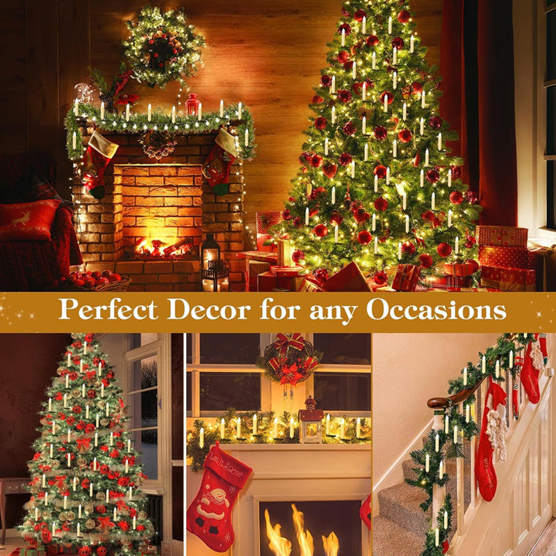 Elfenbensfarget LED-stearinlys Med Klips