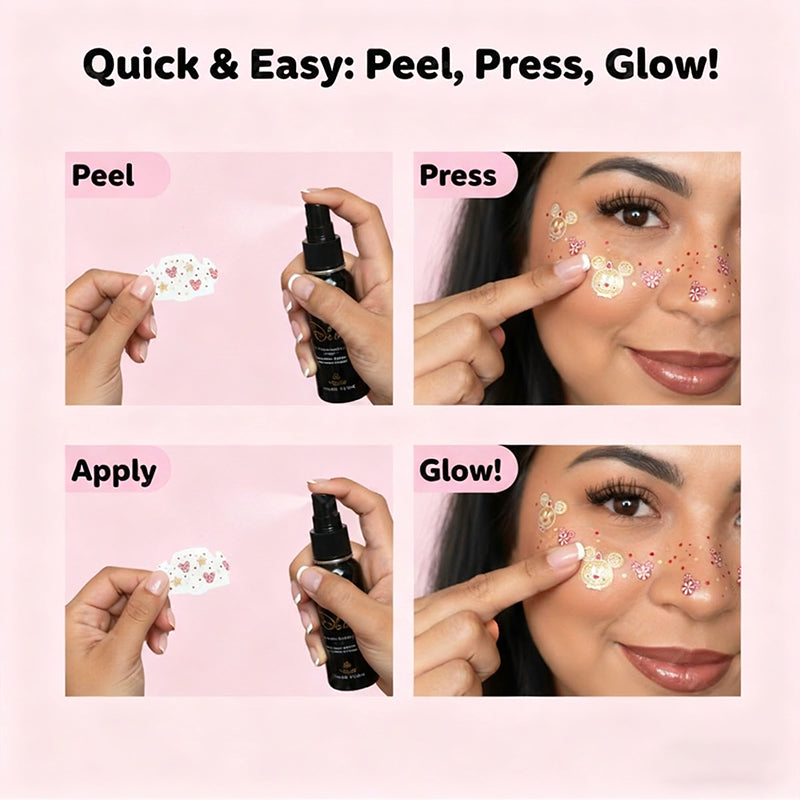 🎅 Juleglitter Fregne Tatoveringsklistremerker