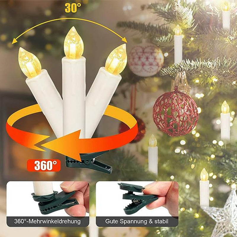 Elfenbensfarget LED-stearinlys Med Klips