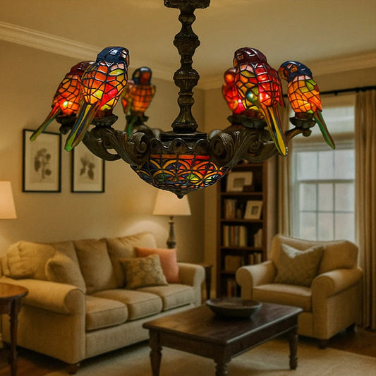 🦜 "Tropical Harmony" papegøyelysekrone - Lys opp tropenes mag