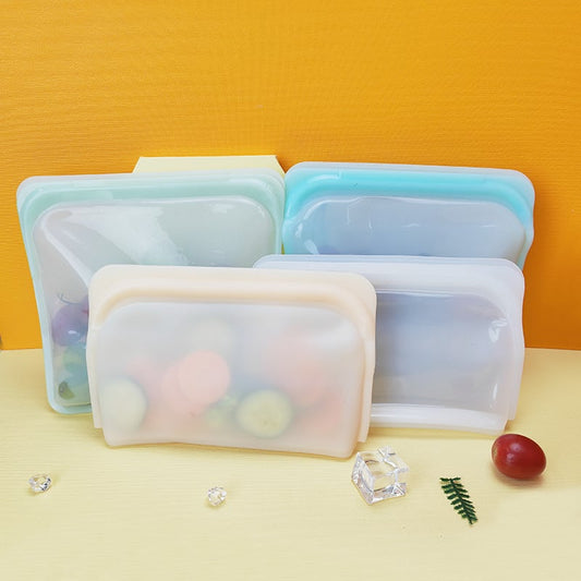 Gjenbrukbare silikonoppbevaringsposer