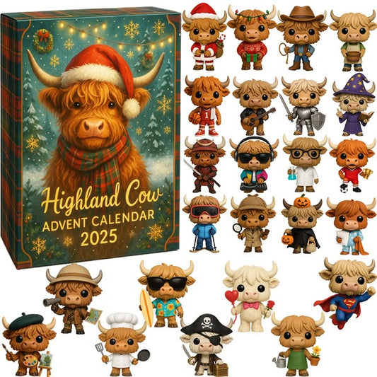 Highland Cow Adventskalender 2025 🐮🎄--24 dager med overraskelser