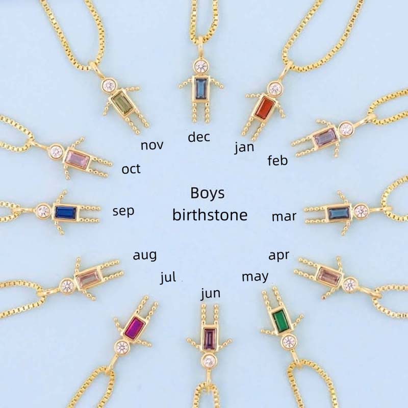 ✨Barnhänge med födelsesten, triangelhalsband för flickor, familjehalsband