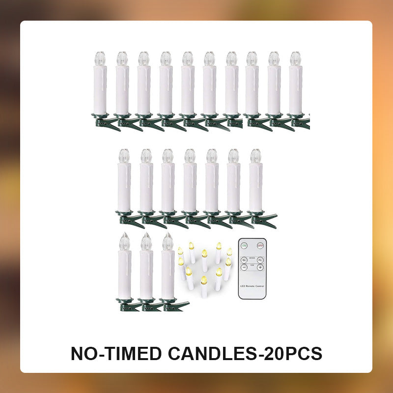 Elfenbensfarget LED-stearinlys Med Klips