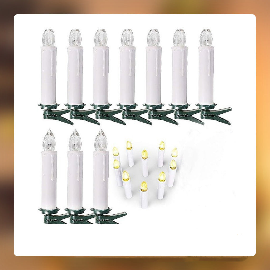 Elfenbensfarget LED-stearinlys Med Klips