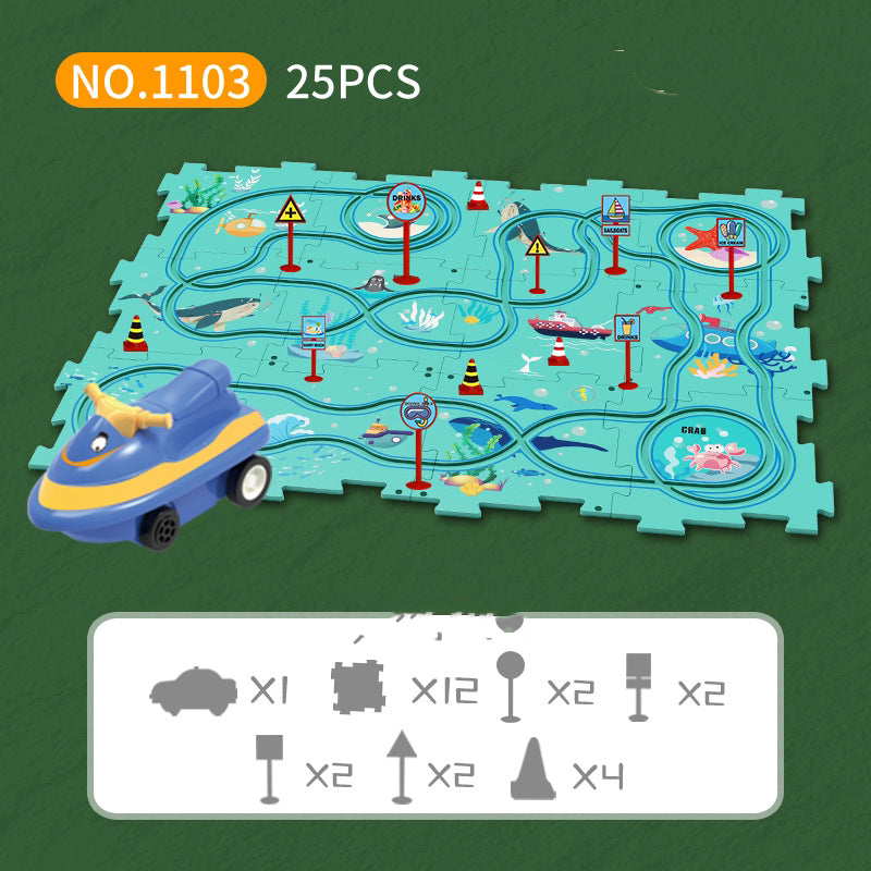 🧩Lekesett med puslespill for barn, Highwa🧩