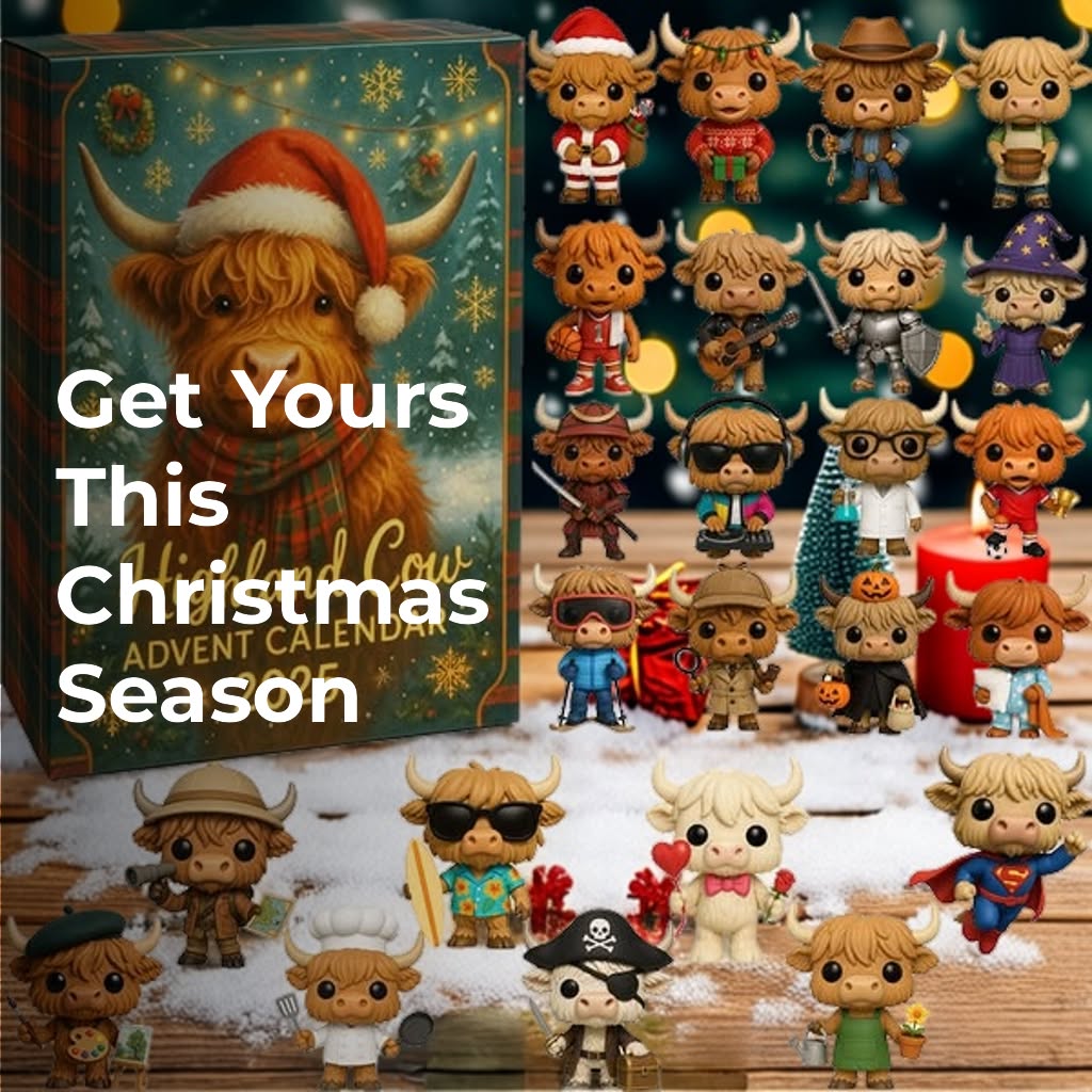 Highland Cow Adventskalender 2025 🐮🎄--24 dager med overraskelser