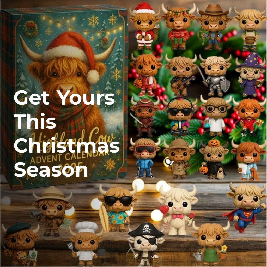 Highland Cow Adventskalender 2025 🐮🎄--24 dager med overraskelser