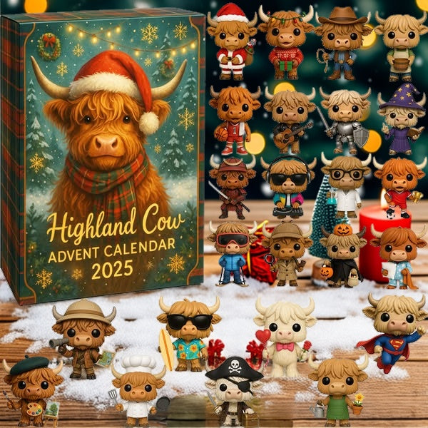 Highland Cow Adventskalender 2025 🐮🎄--24 dager med overraskelser
