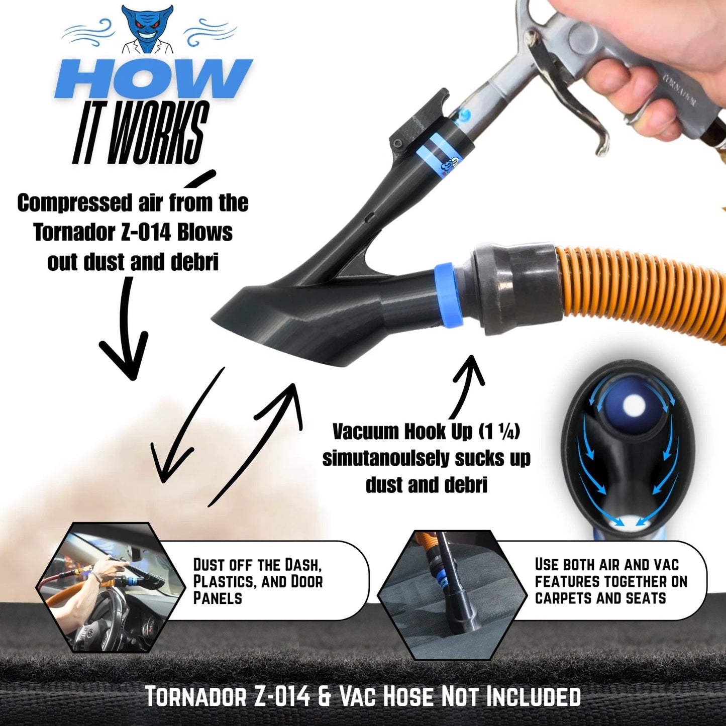 Air+Vac tilbehør for bilplei