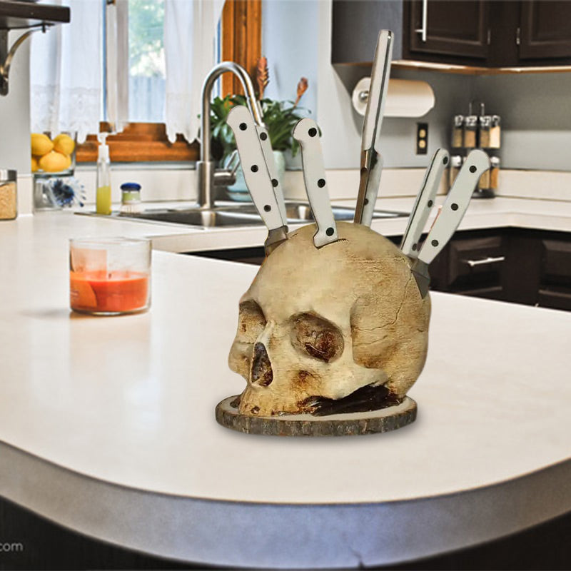 🎃Gotisk Knivholder Med Hodeskalle