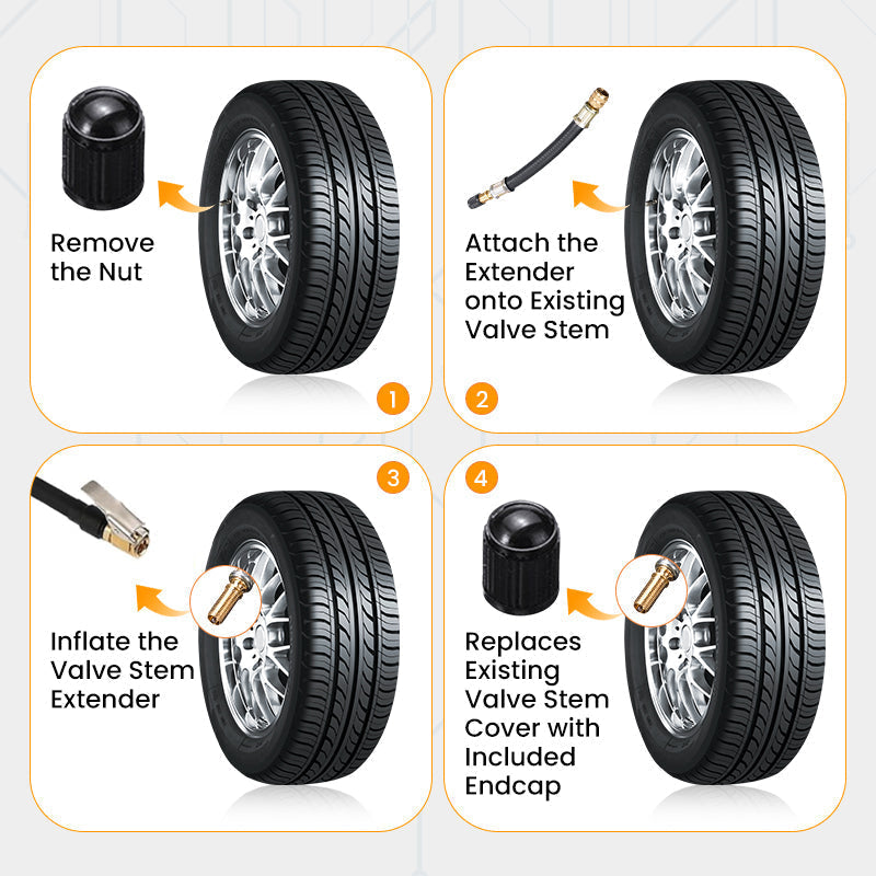 Universell fleksibel dekkventilforlengelse
